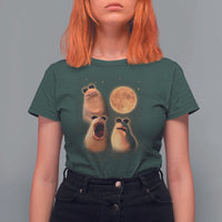 Marcus The Worm Meme T Shirt For Women Funny Howling At Moon - Wonder Print Shop