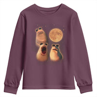 Marcus The Worm Meme Youth Sweatshirt Funny Howling At Moon - Wonder Print Shop
