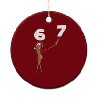 67 Six Seven Xmas Ceramic Ornament Marcus The Worm Meme - Wonder Print Shop