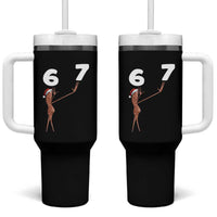 67 Six Seven Christmas Tumbler With Handle Marcus The Worm Meme - Wonder Print Shop