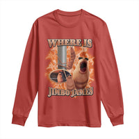 Marcus The Worm Meme Long Sleeve Shirt Where Is Jimbo James - Wonder Print Shop
