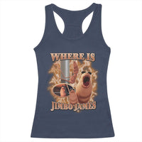 Marcus The Worm Meme Racerback Tank Top Where Is Jimbo James - Wonder Print Shop