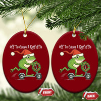 Off To Cause A Kerfuffle Ceramic Ornament Funny Frog Christmas - Wonder Print Shop