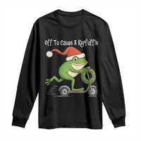 Off To Cause A Kerfuffle Long Sleeve Shirt Funny Frog Christmas - Wonder Print Shop