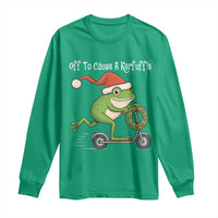Off To Cause A Kerfuffle Long Sleeve Shirt Funny Frog Christmas - Wonder Print Shop
