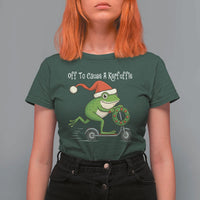 Off To Cause A Kerfuffle T Shirt For Women Funny Frog Christmas - Wonder Print Shop