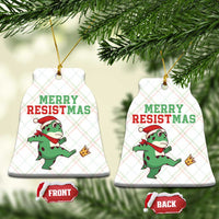 Merry Resistmas Frog Christmas Ceramic Ornament - Wonder Print Shop