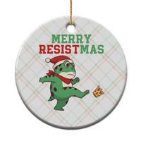 Merry Resistmas Frog Christmas Ceramic Ornament - Wonder Print Shop