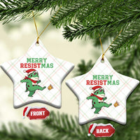 Merry Resistmas Frog Christmas Ceramic Ornament - Wonder Print Shop