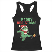 Merry Resistmas Frog Christmas Racerback Tank Top - Wonder Print Shop