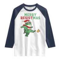 Merry Resistmas Frog Christmas Raglan Shirt - Wonder Print Shop
