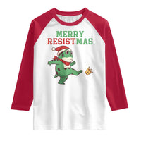 Merry Resistmas Frog Christmas Raglan Shirt - Wonder Print Shop