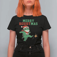 Merry Resistmas Frog Christmas T Shirt For Women - Wonder Print Shop