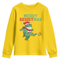 Merry Resistmas Frog Christmas Youth Sweatshirt - Wonder Print Shop