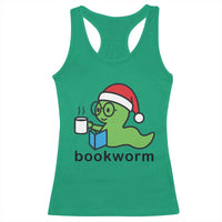 Bookworm Christmas Racerback Tank Top Reading Book Lover - Wonder Print Shop