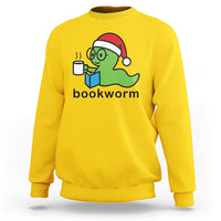Bookworm Christmas Sweatshirt Reading Book Lover - Wonder Print Shop