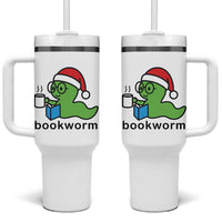 Bookworm Christmas Tumbler With Handle Reading Book Lover - Wonder Print Shop