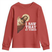 Funny Six Seven Meme Youth Sweatshirt I Saw That 67 Times - Wonder Print Shop