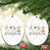 Silly Goose New Years 2026 Ceramic Ornament Cute Goose Party Holiday - Wonder Print Shop