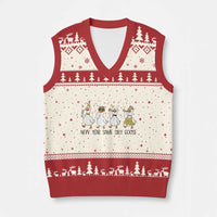 Silly Goose New Years 2026 V-Neck Knit Sweater Vest Cute Goose Party Holiday - Wonder Print Shop