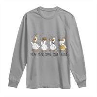 Silly Goose New Years 2026 Long Sleeve Shirt Cute Goose Party Holiday - Wonder Print Shop