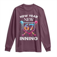 Funny Six Seven Meme Long Sleeve Shirt 67 Number Sports American Football Ice Cream Drip - Wonder Print Shop