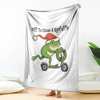 Off To Cause A Kerfuffle Throw Blanket Funny Frog Christmas Meme Weirdcore - Wonder Print Shop