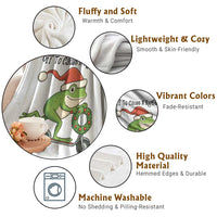 Off To Cause A Kerfuffle Throw Blanket Funny Frog Christmas Meme Weirdcore - Wonder Print Shop