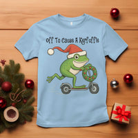 Off To Cause A Kerfuffle T Shirt Funny Frog Christmas Meme Weirdcore - Wonder Print Shop