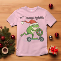 Off To Cause A Kerfuffle T Shirt Funny Frog Christmas Meme Weirdcore - Wonder Print Shop
