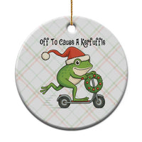 Off To Cause A Kerfuffle Ceramic Ornament Funny Frog Christmas Meme Weirdcore - Wonder Print Shop