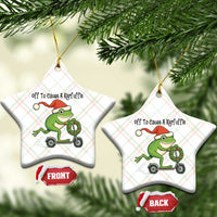 Off To Cause A Kerfuffle Ceramic Ornament Funny Frog Christmas Meme Weirdcore - Wonder Print Shop