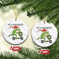 Off To Cause A Kerfuffle Ceramic Ornament Funny Frog Christmas Meme Weirdcore - Wonder Print Shop