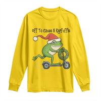 Off To Cause A Kerfuffle Long Sleeve Shirt Funny Frog Christmas Meme Weirdcore - Wonder Print Shop