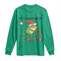 Off To Cause A Kerfuffle Long Sleeve Shirt Funny Frog Christmas Meme Weirdcore - Wonder Print Shop
