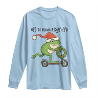 Off To Cause A Kerfuffle Long Sleeve Shirt Funny Frog Christmas Meme Weirdcore - Wonder Print Shop