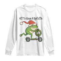 Off To Cause A Kerfuffle Long Sleeve Shirt Funny Frog Christmas Meme Weirdcore - Wonder Print Shop