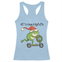 Off To Cause A Kerfuffle Racerback Tank Top Funny Frog Christmas Meme Weirdcore - Wonder Print Shop