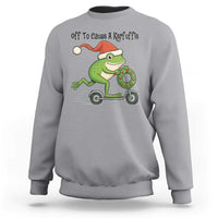 Off To Cause A Kerfuffle Sweatshirt Funny Frog Christmas Meme Weirdcore - Wonder Print Shop