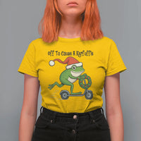 Off To Cause A Kerfuffle T Shirt For Women Funny Frog Christmas Meme Weirdcore - Wonder Print Shop