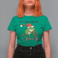 Off To Cause A Kerfuffle T Shirt For Women Funny Frog Christmas Meme Weirdcore - Wonder Print Shop