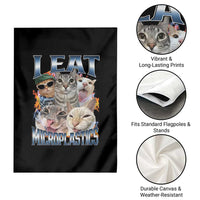 Funny Cat Meme Garden Flag I Eat Microplastics - Wonder Print Shop