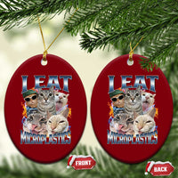 Funny Cat Meme Ceramic Ornament I Eat Microplastics - Wonder Print Shop
