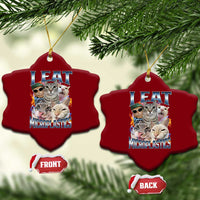 Funny Cat Meme Ceramic Ornament I Eat Microplastics - Wonder Print Shop