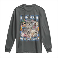 Funny Cat Meme Long Sleeve Shirt I Eat Microplastics - Wonder Print Shop