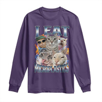 Funny Cat Meme Long Sleeve Shirt I Eat Microplastics - Wonder Print Shop