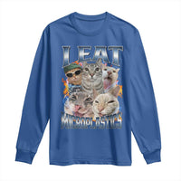 Funny Cat Meme Long Sleeve Shirt I Eat Microplastics - Wonder Print Shop