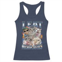 Funny Cat Meme Racerback Tank Top I Eat Microplastics - Wonder Print Shop
