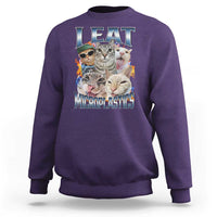 Funny Cat Meme Sweatshirt I Eat Microplastics - Wonder Print Shop