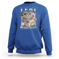 Funny Cat Meme Sweatshirt I Eat Microplastics - Wonder Print Shop